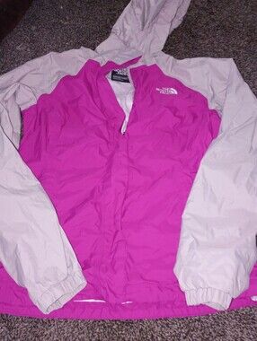 The North Face Women's Magenta and Light Gray Ski Jacket